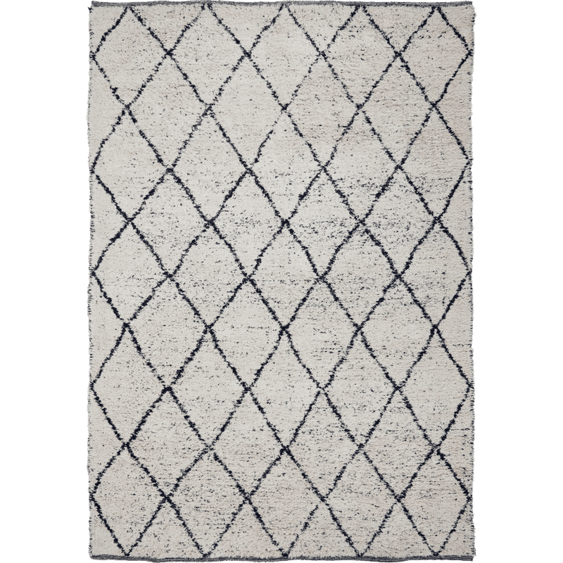 House Doctor Cruz Vloerkleed, Zwart, Gebroken wit