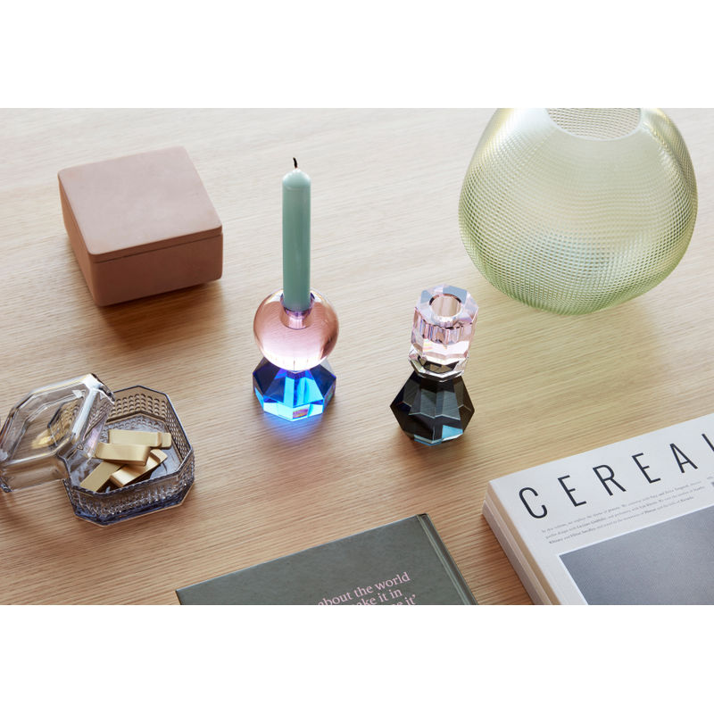 Hübsch Gem Candelabro Rosa/Azul