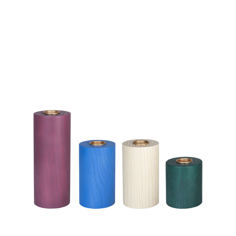 Hübsch Krijt Kandelaars Multicolour (set van 4)