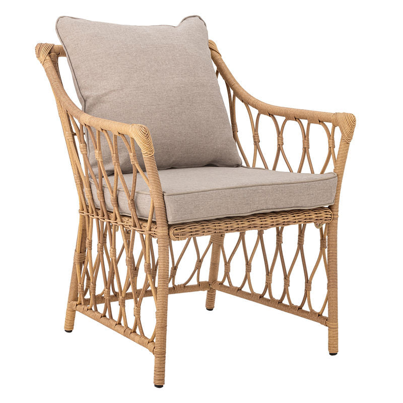 Bloomingville Belluce Fauteuil lounge avec repose-pieds, naturel