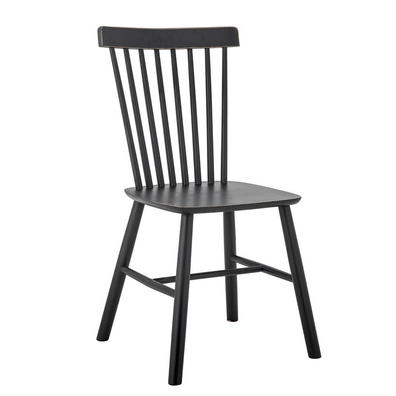 Chaise de salle à manger Mill de la collection Creative, noire, bois