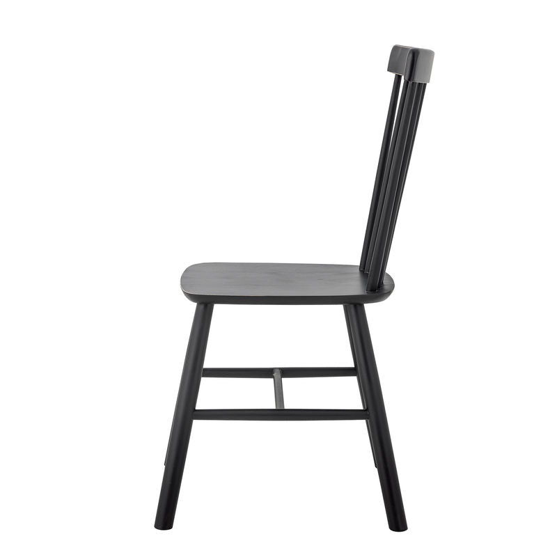 Chaise de salle à manger Mill de la collection Creative, noire, bois