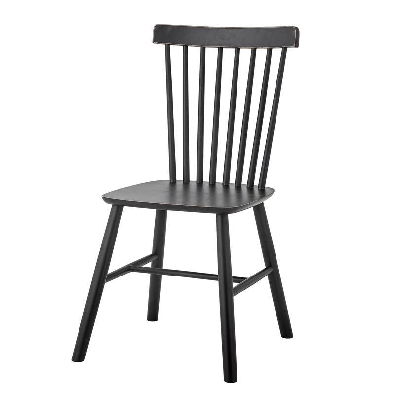 Chaise de salle à manger Mill de la collection Creative, noire, bois