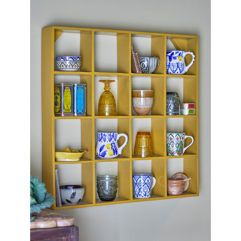 Plinthe Bekka de Creative Collection, jaune, bois récupéré