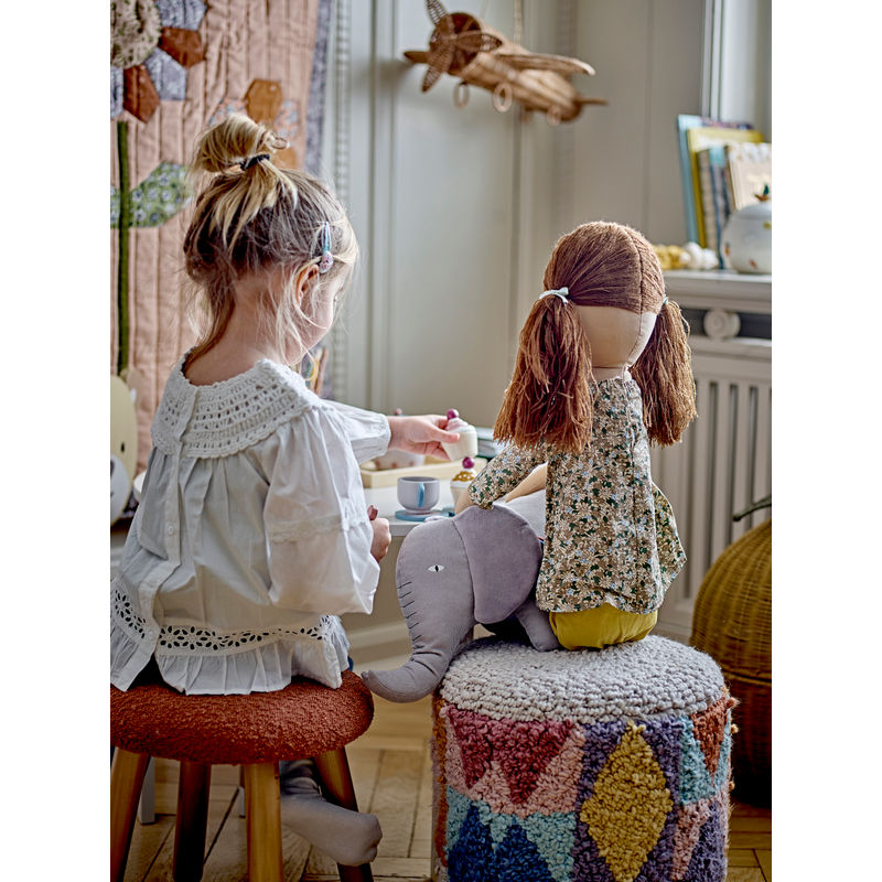 Pouf Miaki Bloomingville MINI, Gris, Coton