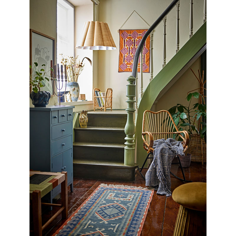 Tapis Arsam de Bloomingville, Bleu, Laine