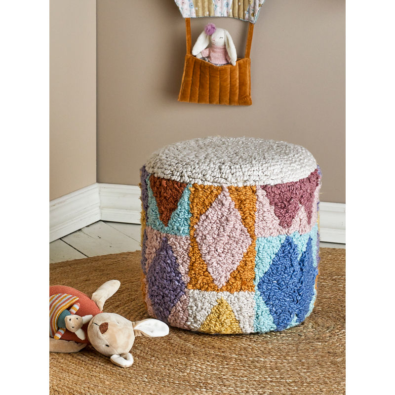 Pouf Miaki Bloomingville MINI, Gris, Coton