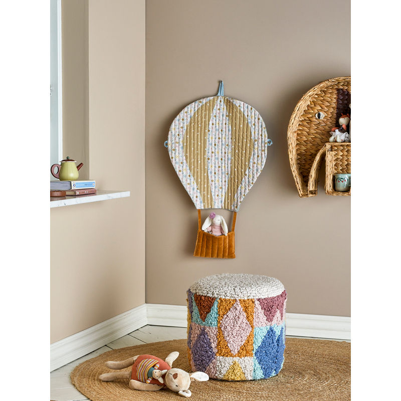 Pouf Miaki Bloomingville MINI, Gris, Coton