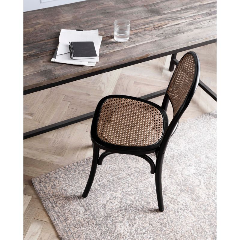 Nordal Wicky Stuhl, schwarz, Holz, Rattan