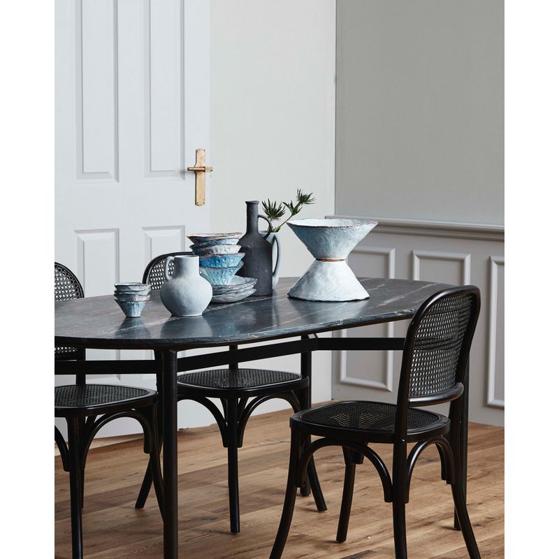 Silla Nordal Wicky, negra, ratán, madera