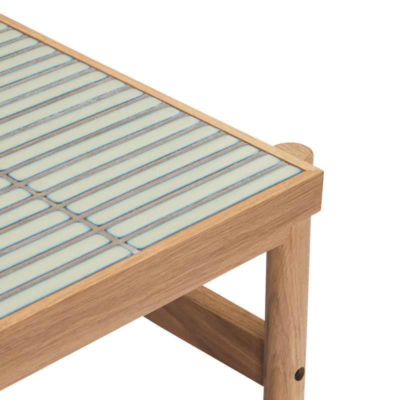 Hübsch Tile table d'appoint, menthe, bois naturel