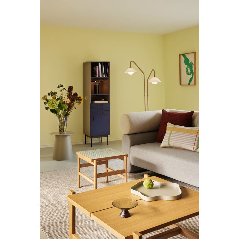 Hübsch Tile table d'appoint, menthe, bois naturel