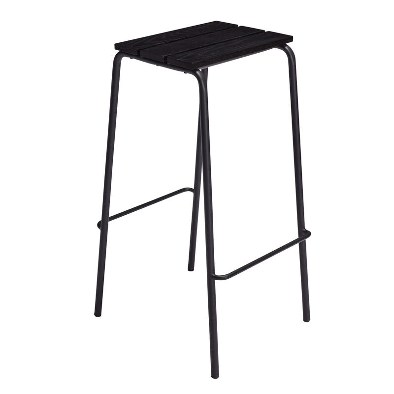 Silla de bar Stilt de Hübsch, negra