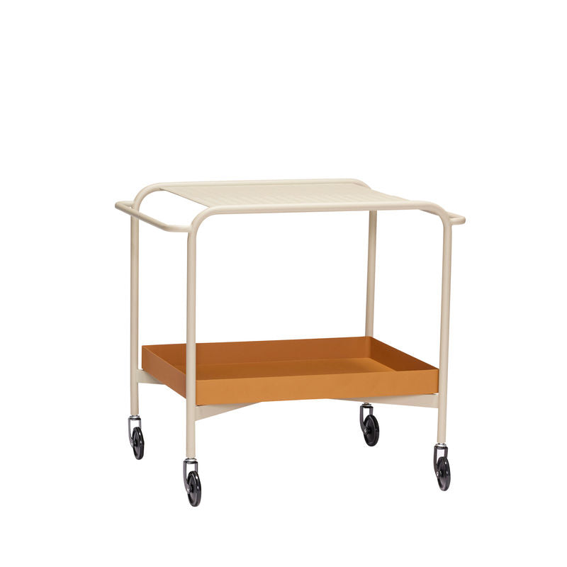 Carrito de empuje Hübsch, arena, marrón