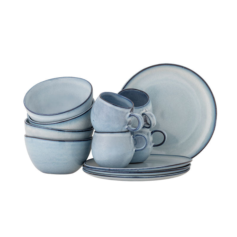 Bloomingville Sandrine ontbijtborden set, blauw aardewerk