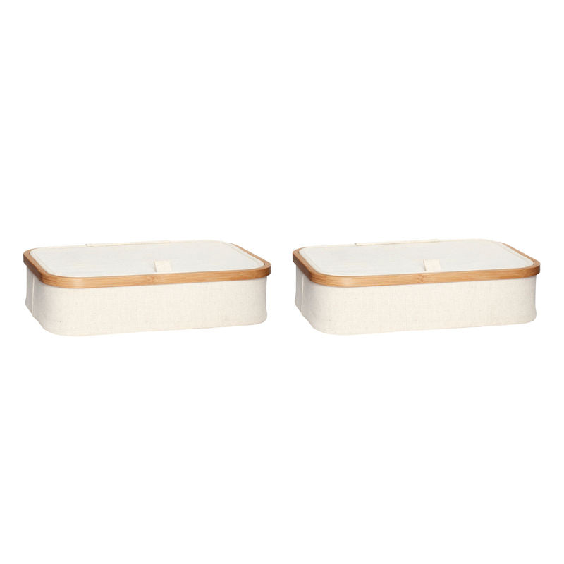 Boîtes de rangement écru beige Hübsch (Ensemble de 2)