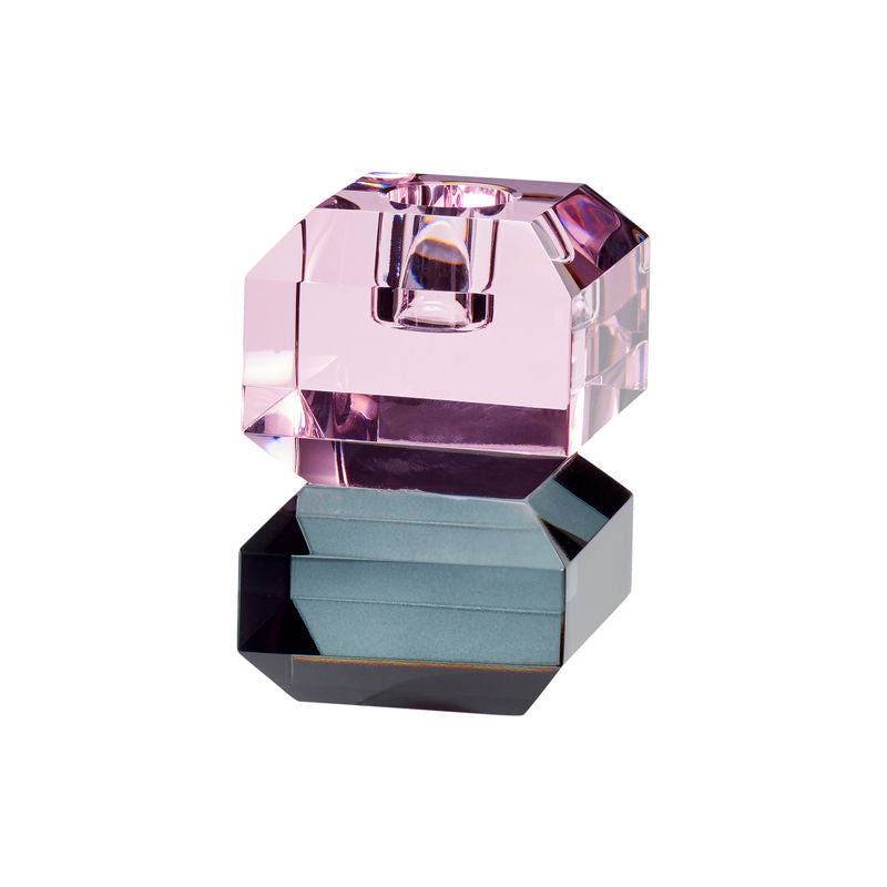 Hübsch Gem Kandelaar Klein Grijs/Roze