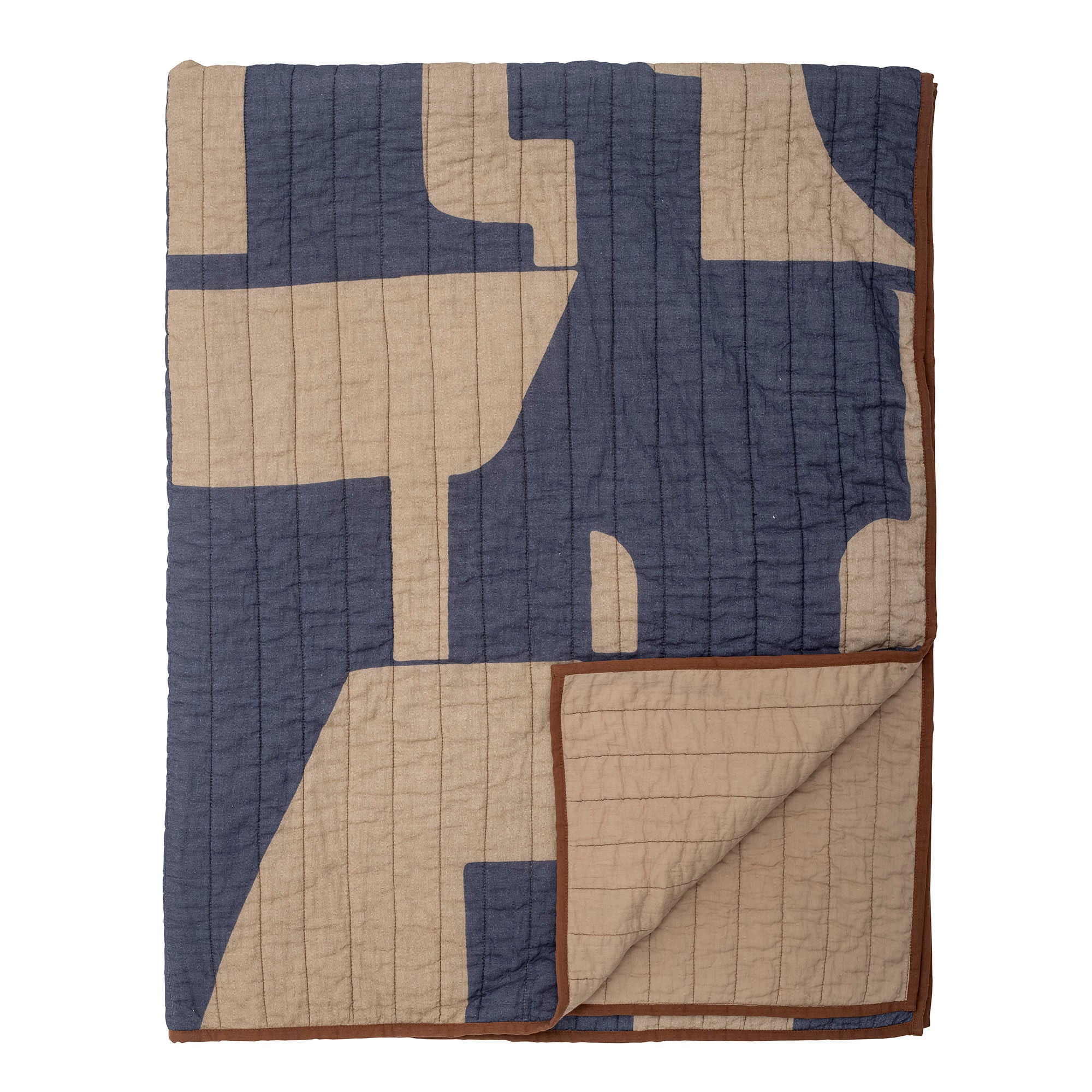 Bloomingville Roosi Plaid, Blauw, Katoen