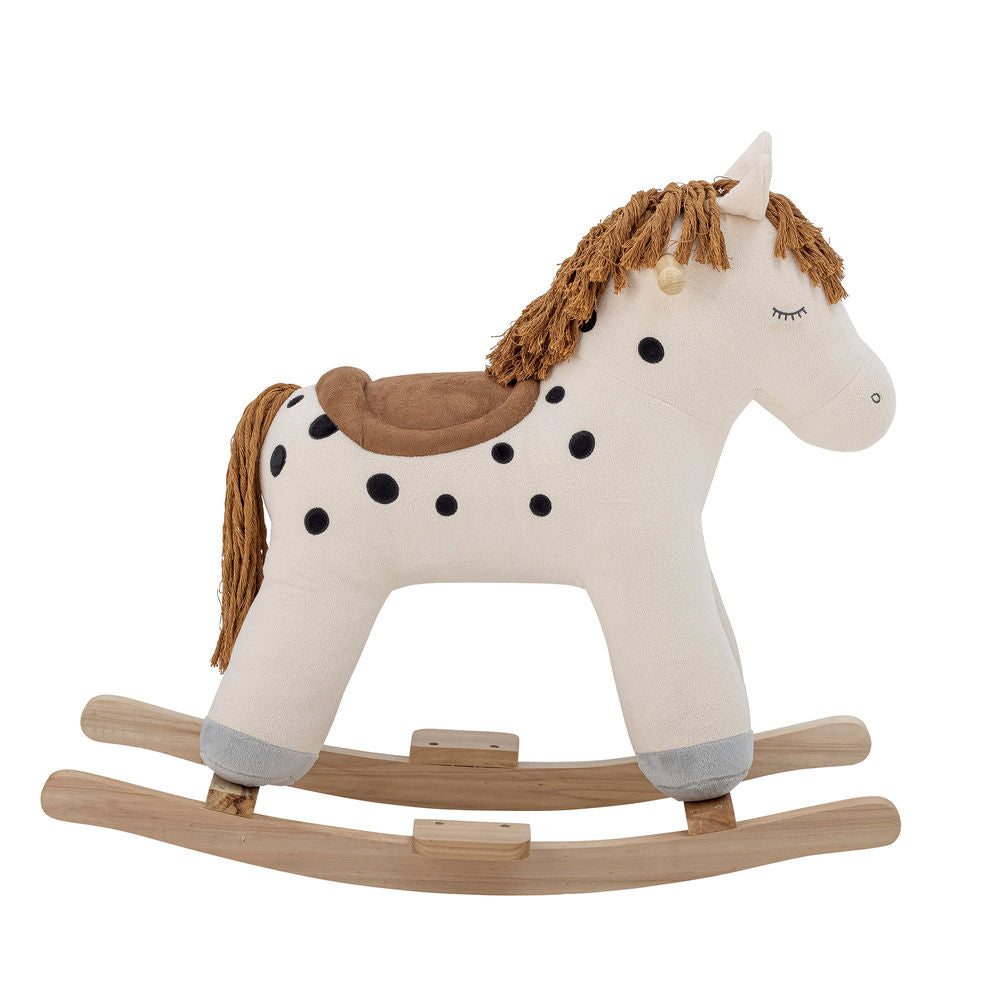 Bloomingville MINI Merlen Schommelspeelgoed, Paard, Wit, Polyester