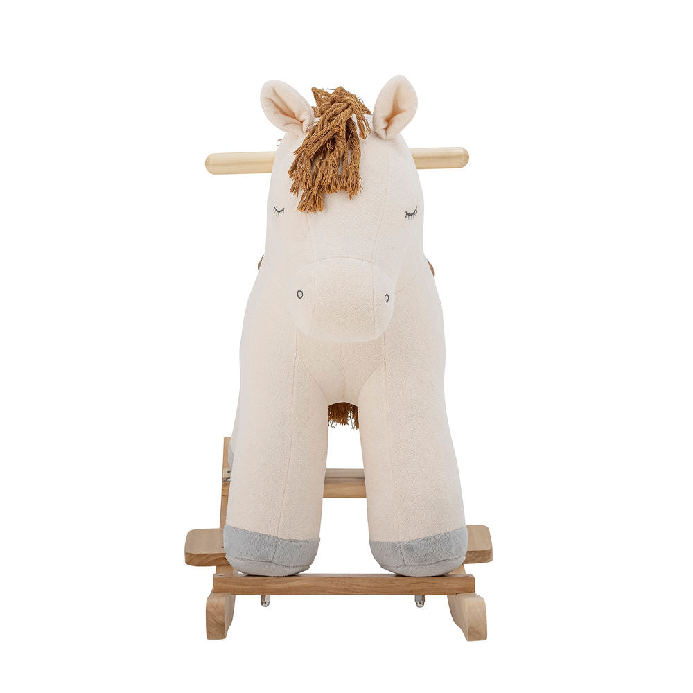 Bloomingville MINI Merlen Schommelspeelgoed, Paard, Wit, Polyester