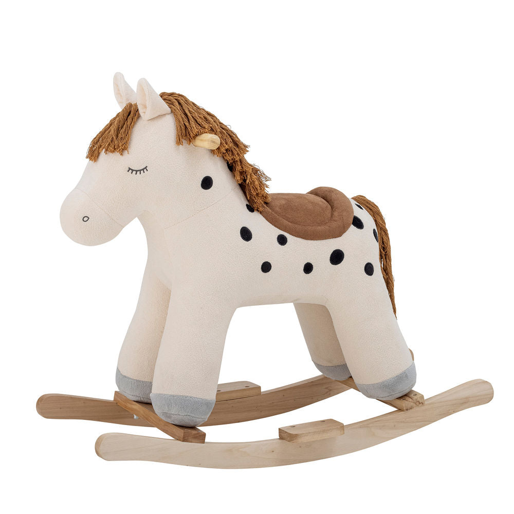 Bloomingville MINI Merlen Schommelspeelgoed, Paard, Wit, Polyester