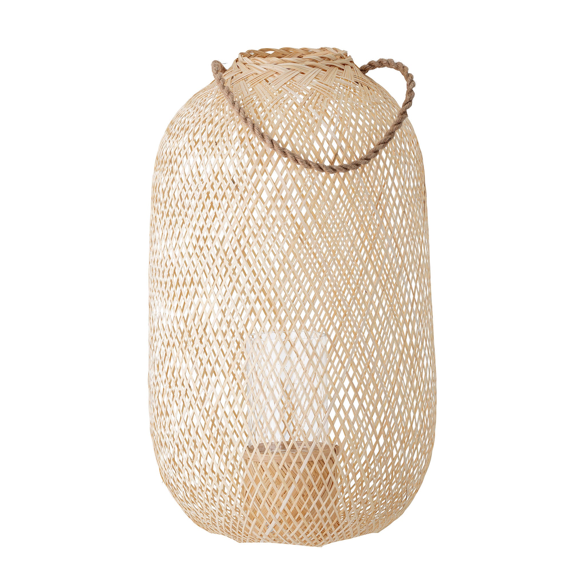 Bloomingville Lanterne Musu avec/Verre, Nature, Bambou