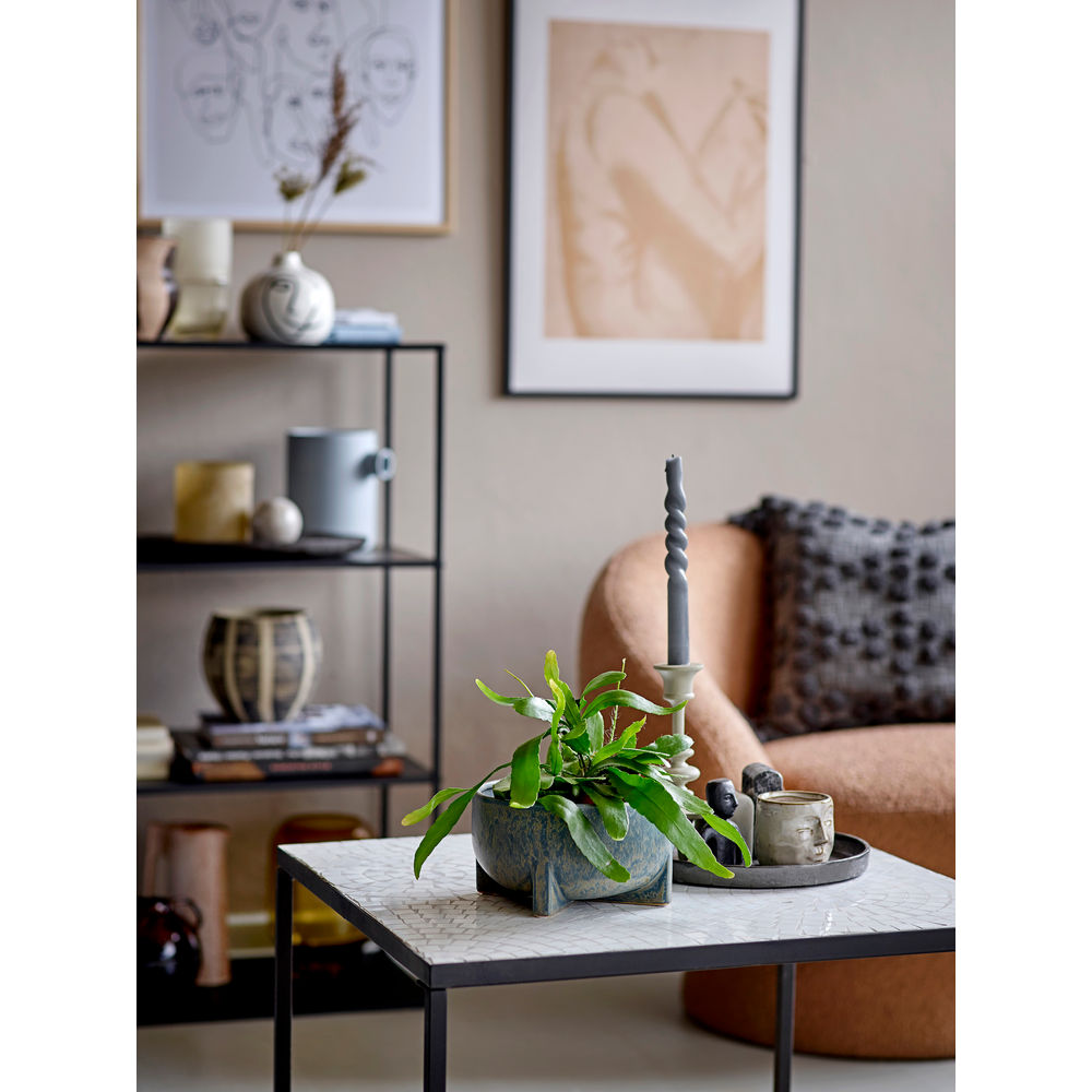 Bloomingville Beryl Bloempot, Blauw, Steengoed