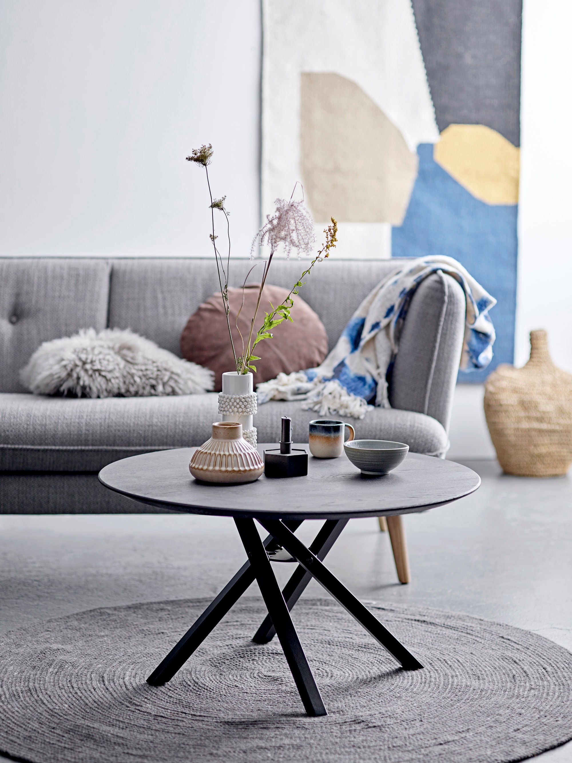 Bloomingville Barrit Vaas, Blanco, Gres