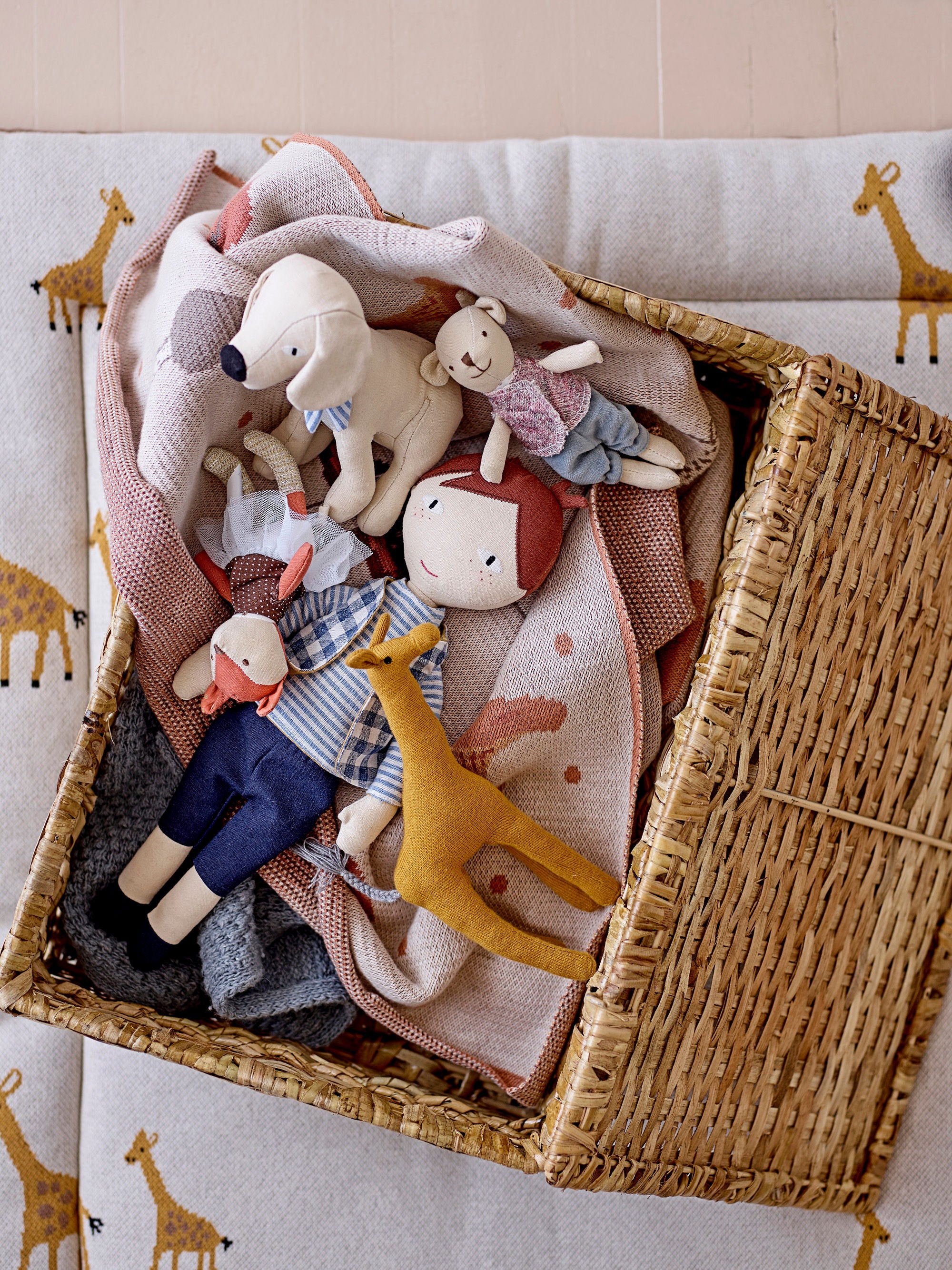 Bloomingville MINI Les amis des animaux Pop, Rose, Coton