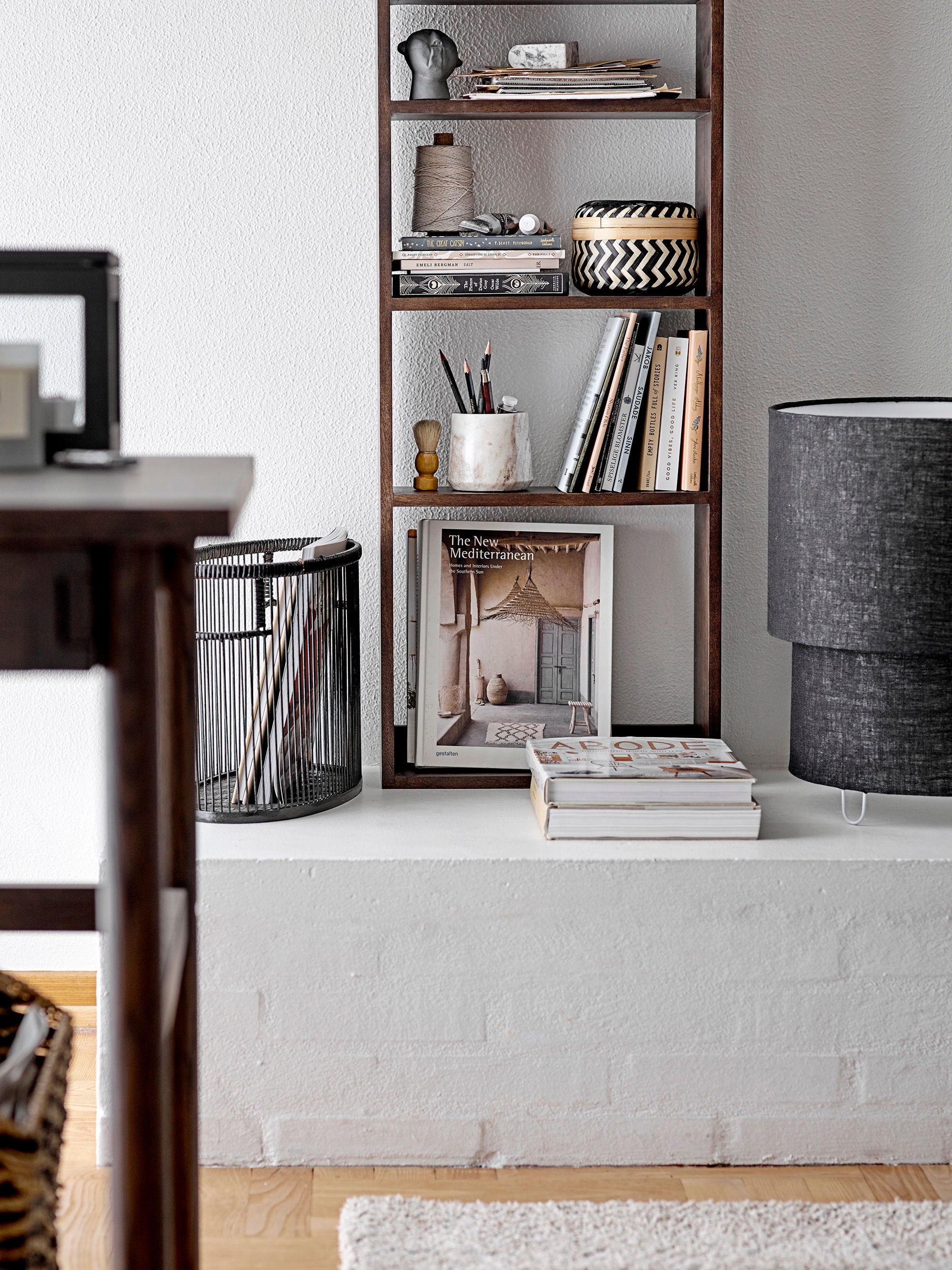 Bloomingville Lampe de table Zalt, Noir, Lin