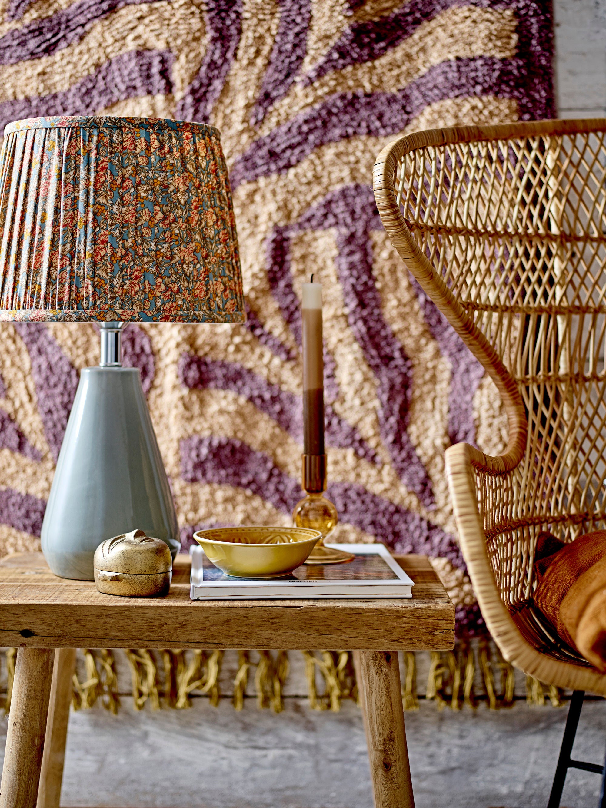 Alfombra Bloomingville Izza, púrpura, algodón