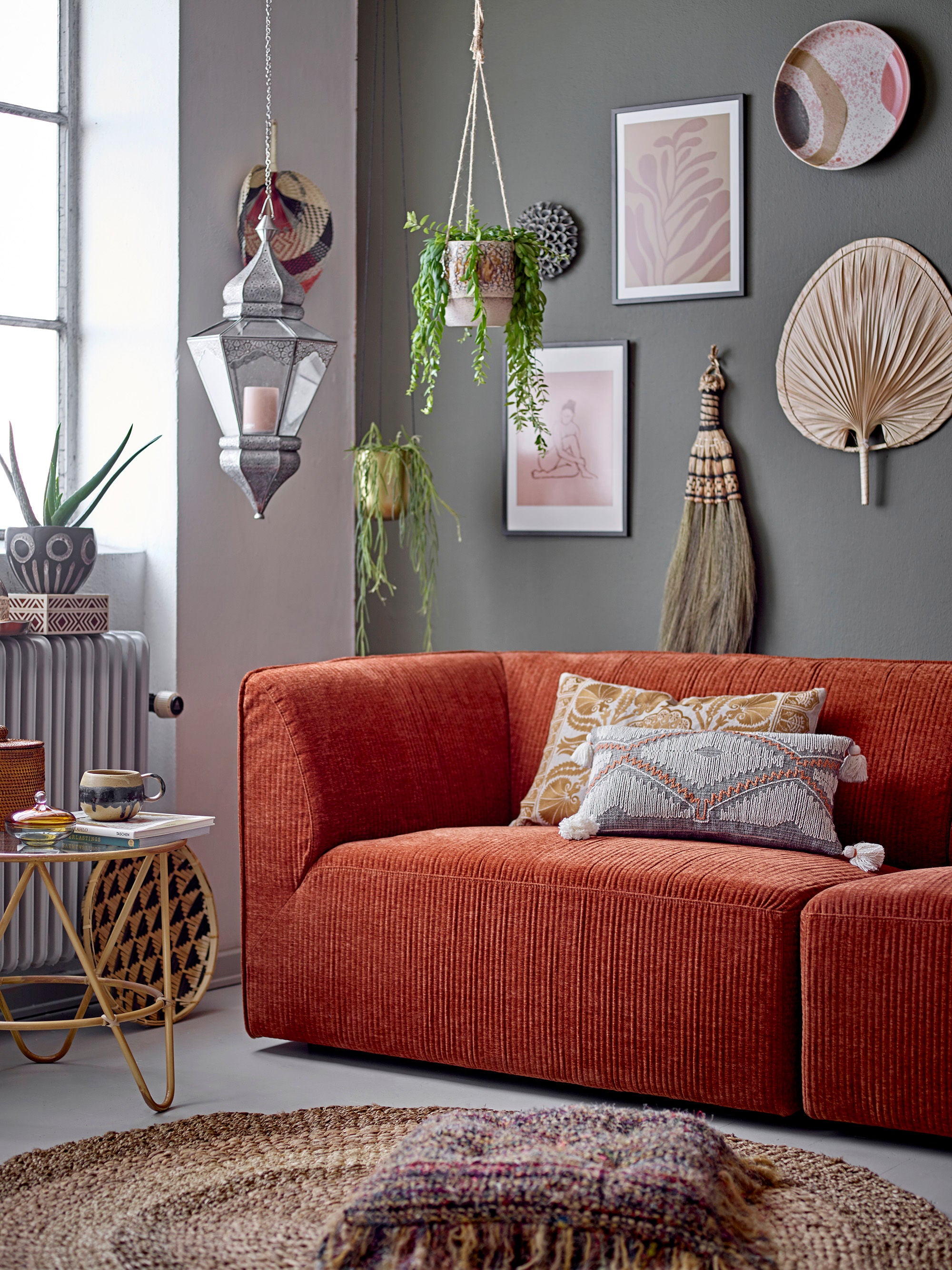 Bloomingville Isabell Lantern, gris, vidrio
