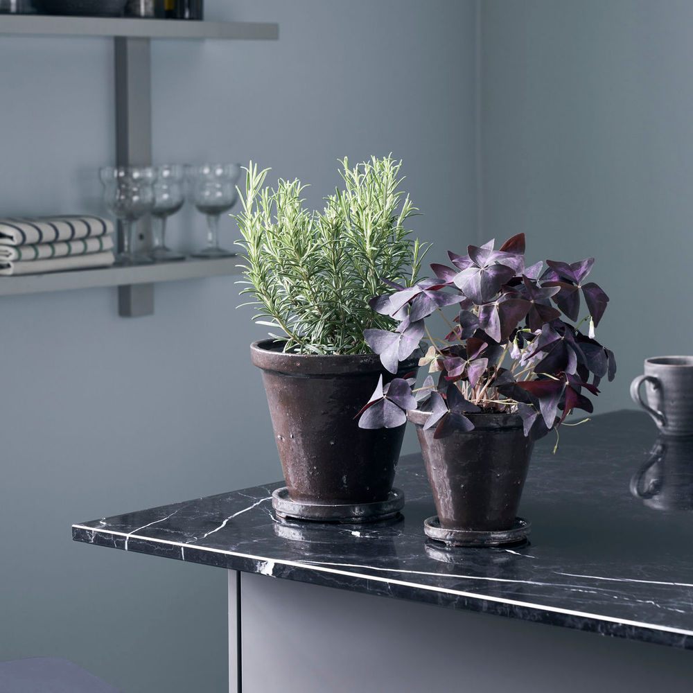 House Doctor Bloempot met onderzetter, Flower, Bruin