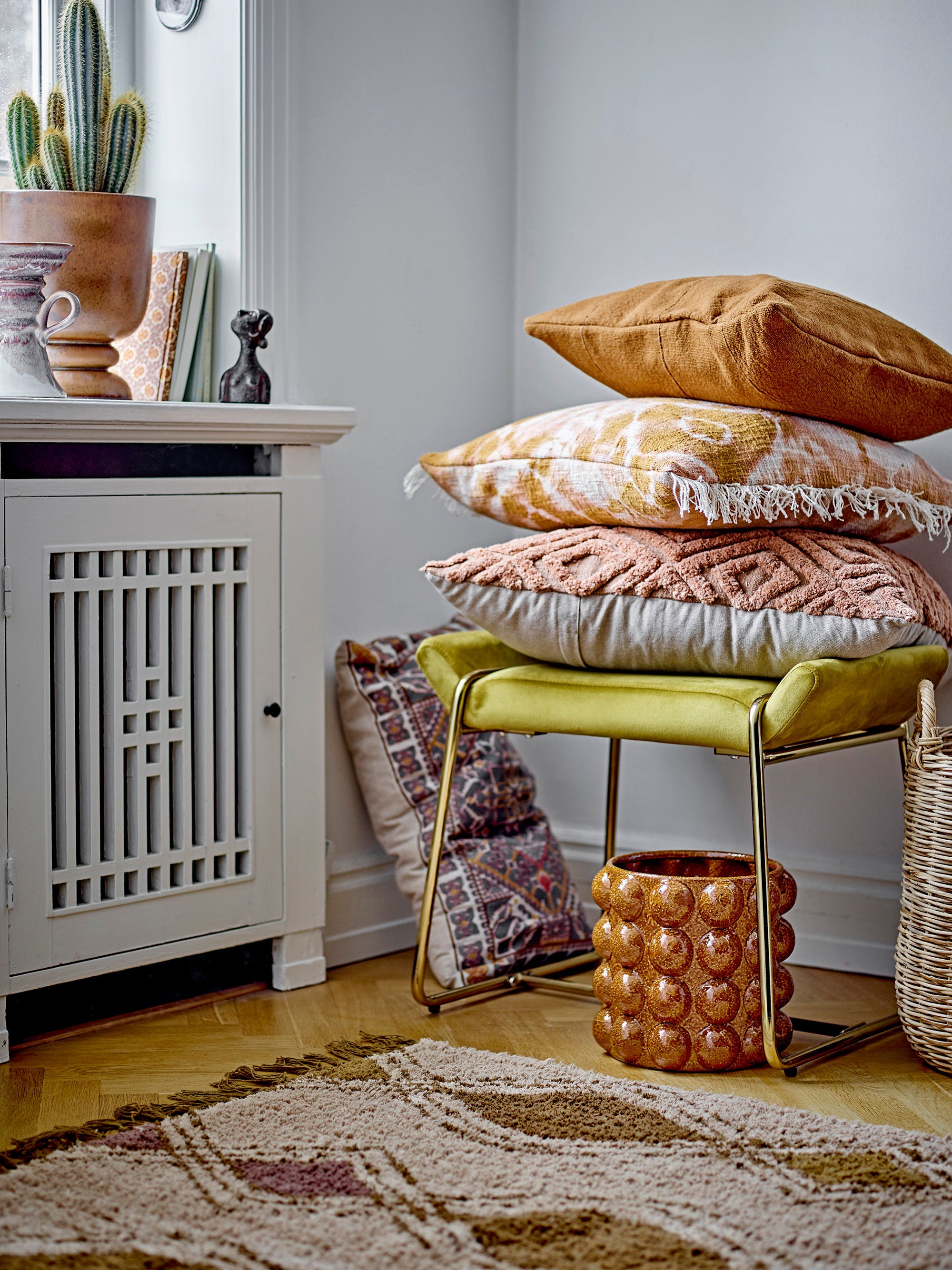 Bloomingville Deia Deco Bloempot, Bruin, Steengoed