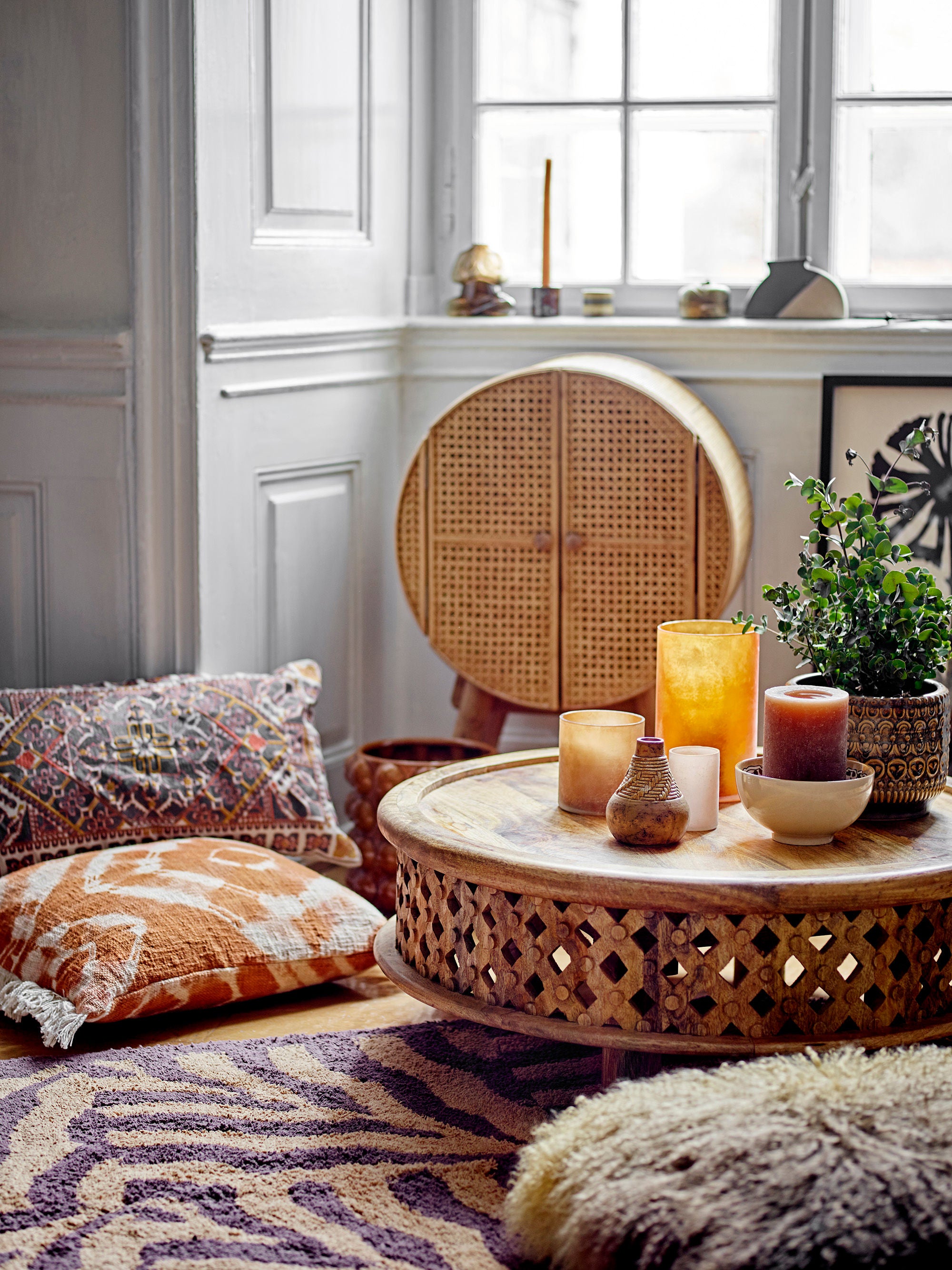 Alfombra Bloomingville Izza, púrpura, algodón