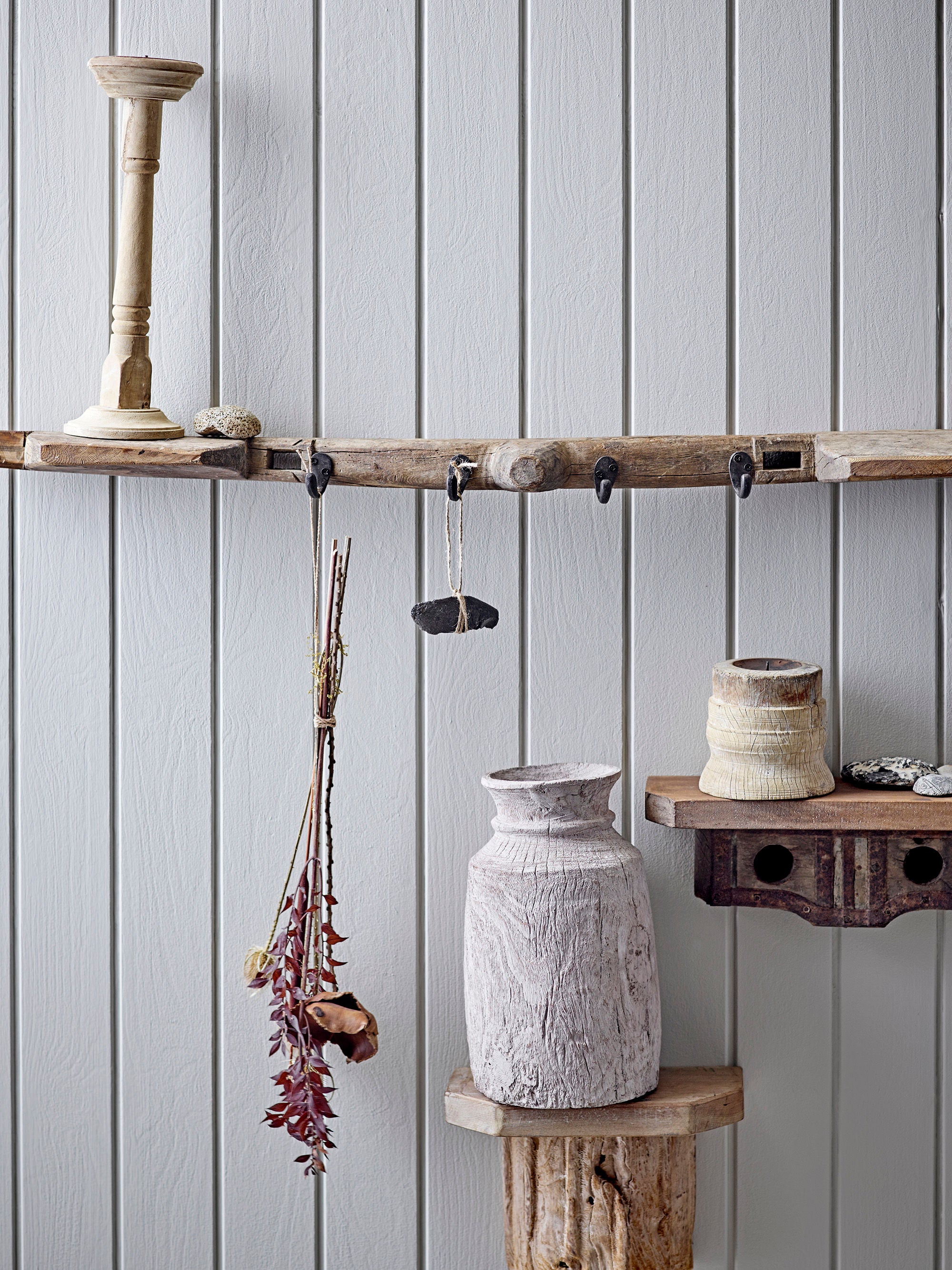 Creative Collection Oddur kapstok, bruin, teruggewonnen hout
