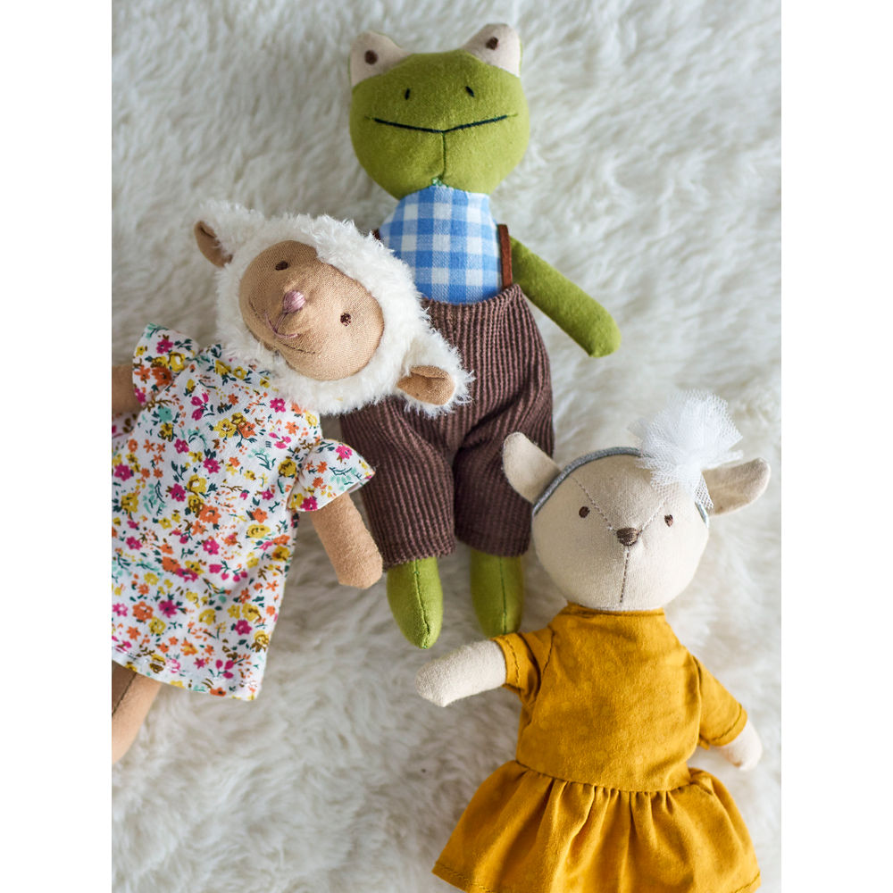 Bloomingville MINI Dierenvriendjes Pop, Geel, Katoen