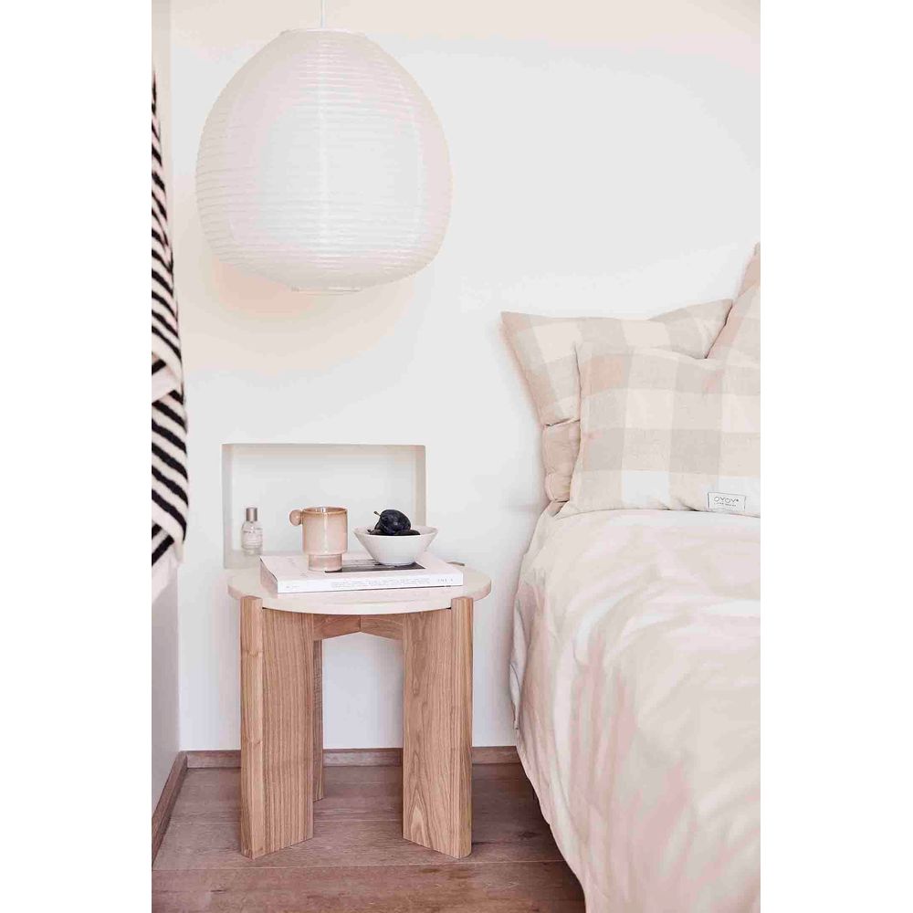 OYOY LIVING Lune Marmor Couch tisch-Klein-Natur/Weiß