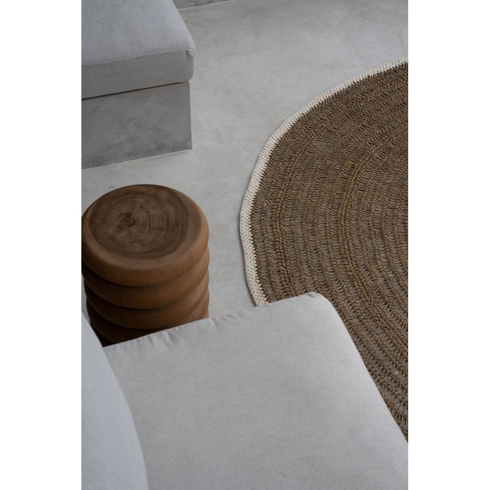 Bazar extraño alrededor de alfombra de pasto y algodón-Blanco natural-200