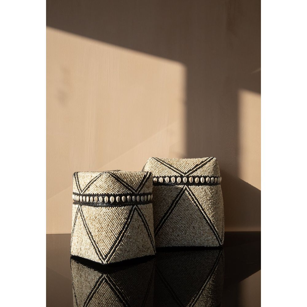 Bazar Bizarre Las cestas de cuentas-Naturaleza Negro-L