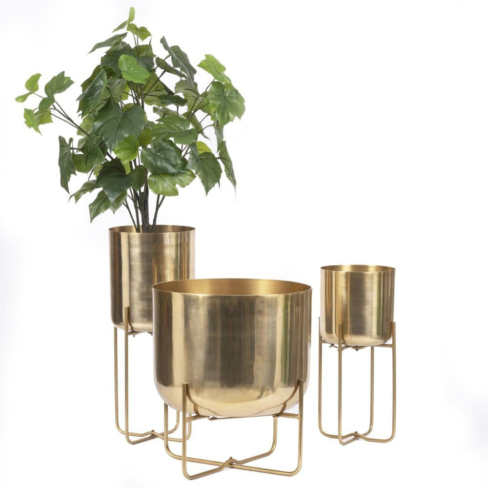 Bazar Bizar The Brass Planter on Stand - Brass - L