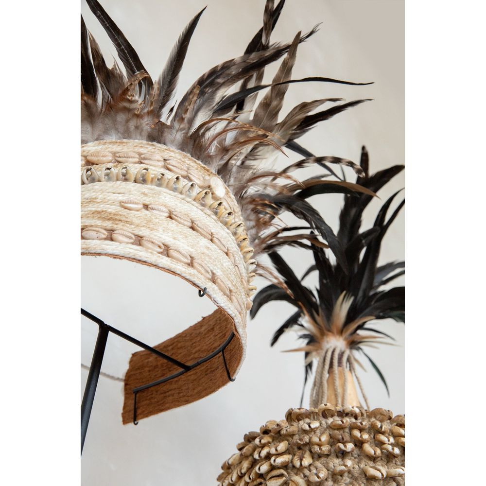 Bazar Bizarre La Guinea-Sombrero de plumas en el pie-Negro Natural