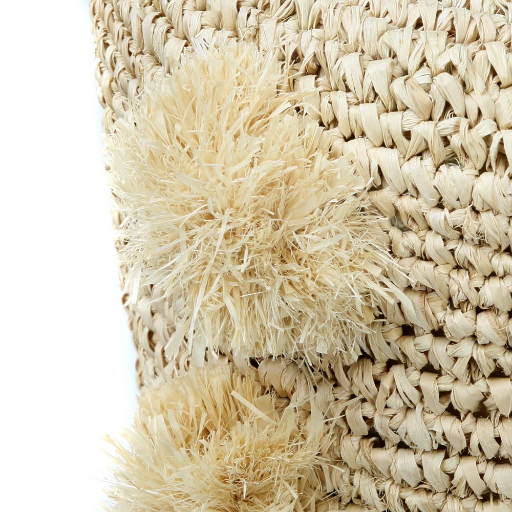 Bazar Bizarre Le Raffia Pom Pom Kruk-Naturel