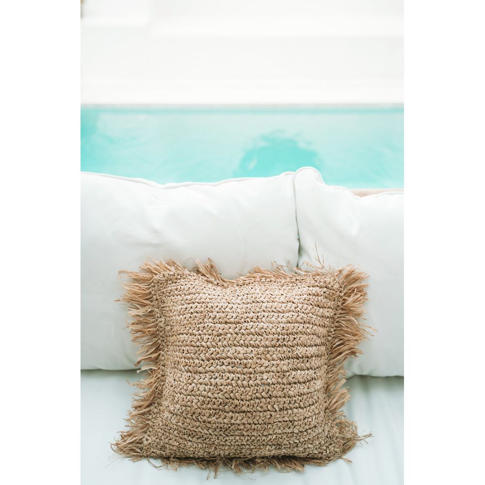 Bazar Bizar De Raphia Housse de Coussin Carré - Naturel - 40x40