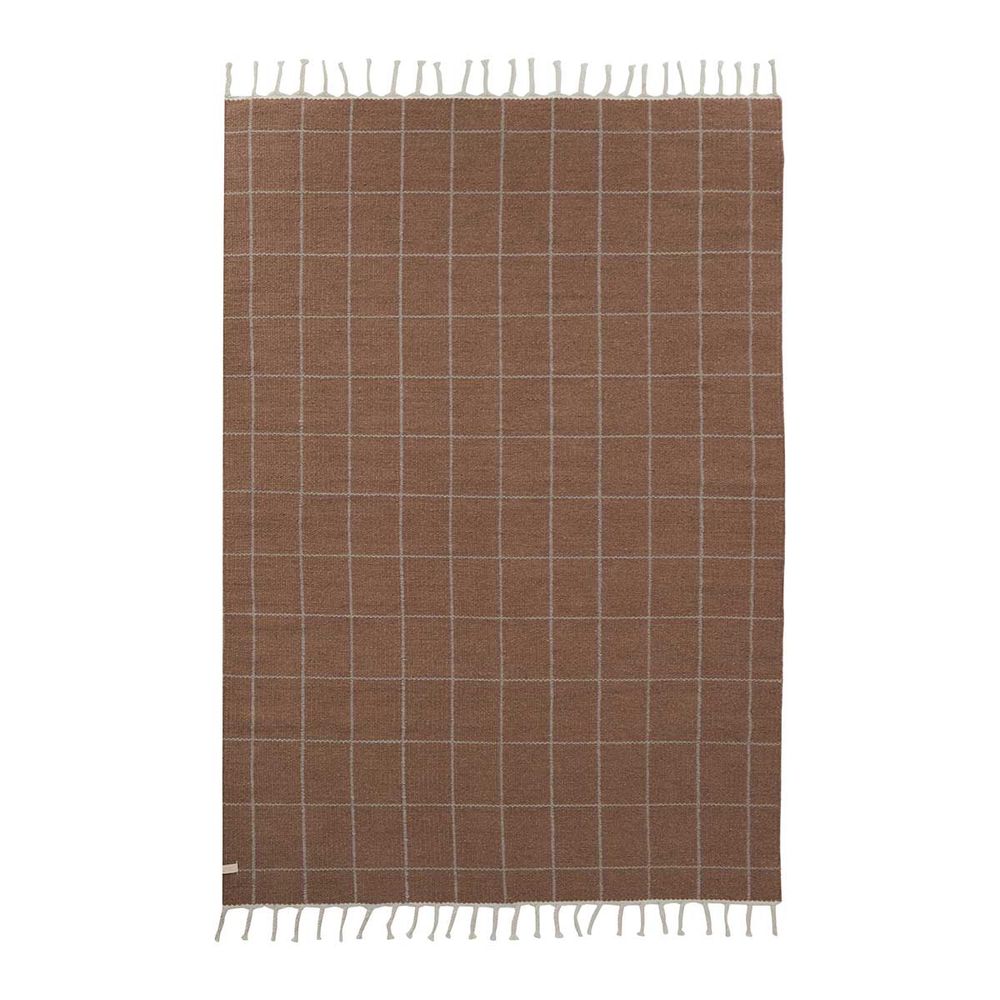OYOY LIVING Grid Teppich-Karamell/Off white