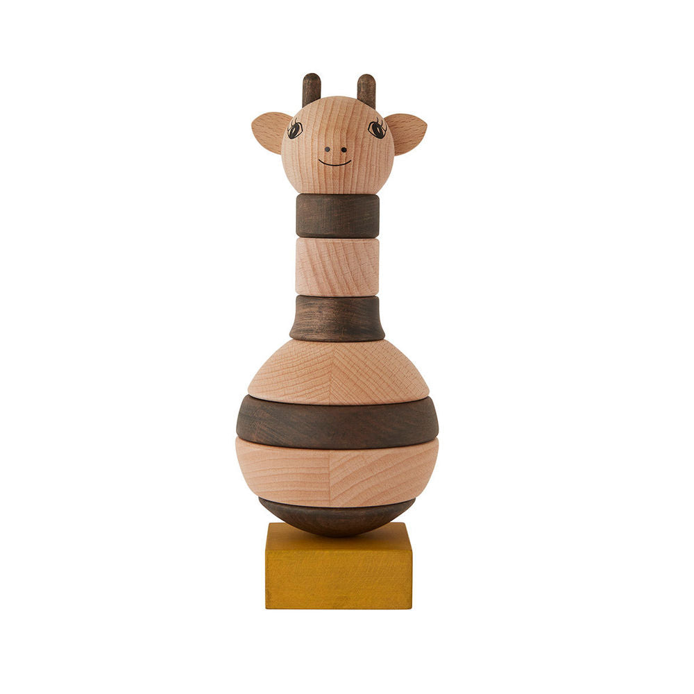 OYOY MINI Houten Stapelgiraf - Natuur / Donker