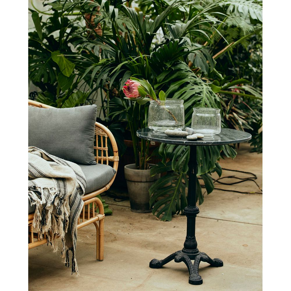 Nordal A/S Café Tisch-schwarzer Marmor, rund mit Eisen