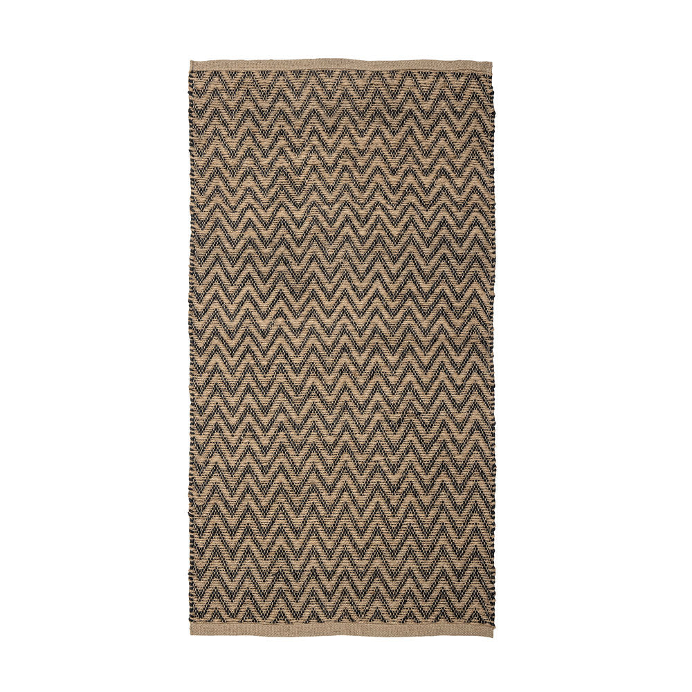 Blooming ville Lieu Rug, Schwarz, Jute
