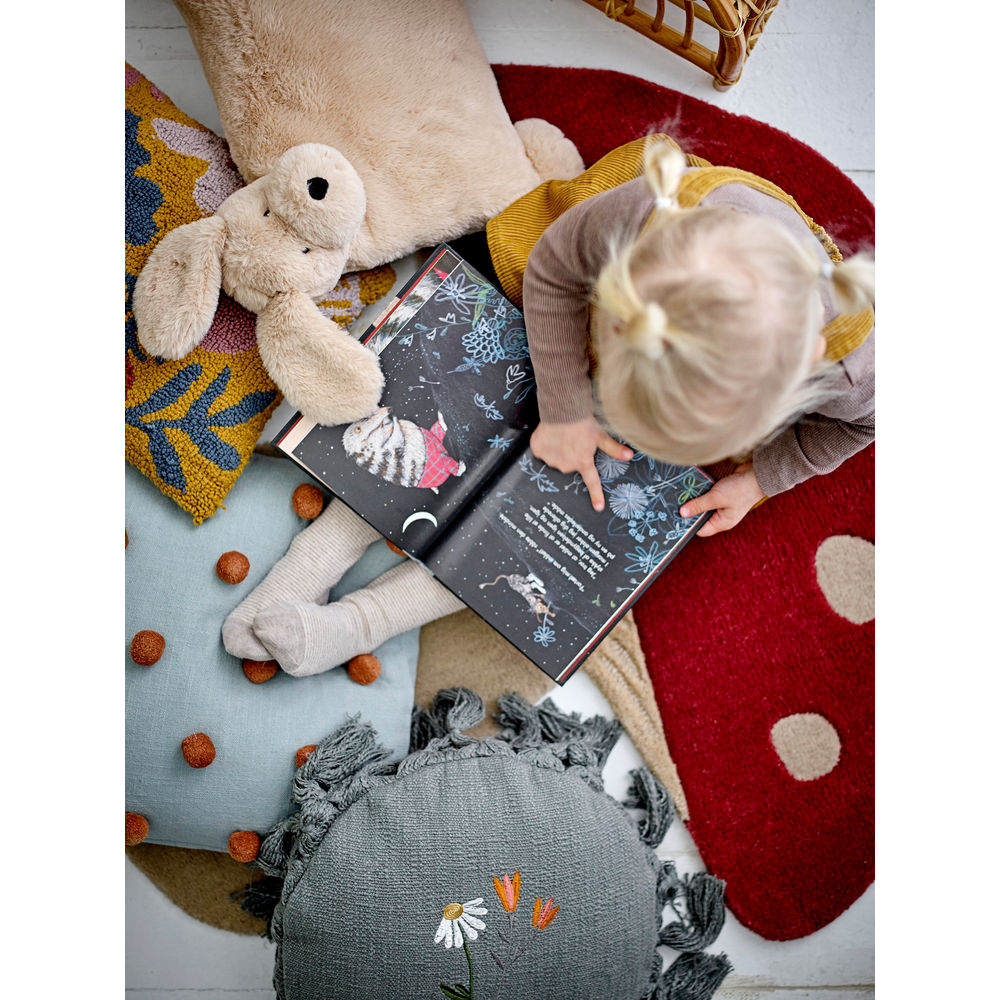 Bloomingville Tapis de champignons MINI, rouge, laine