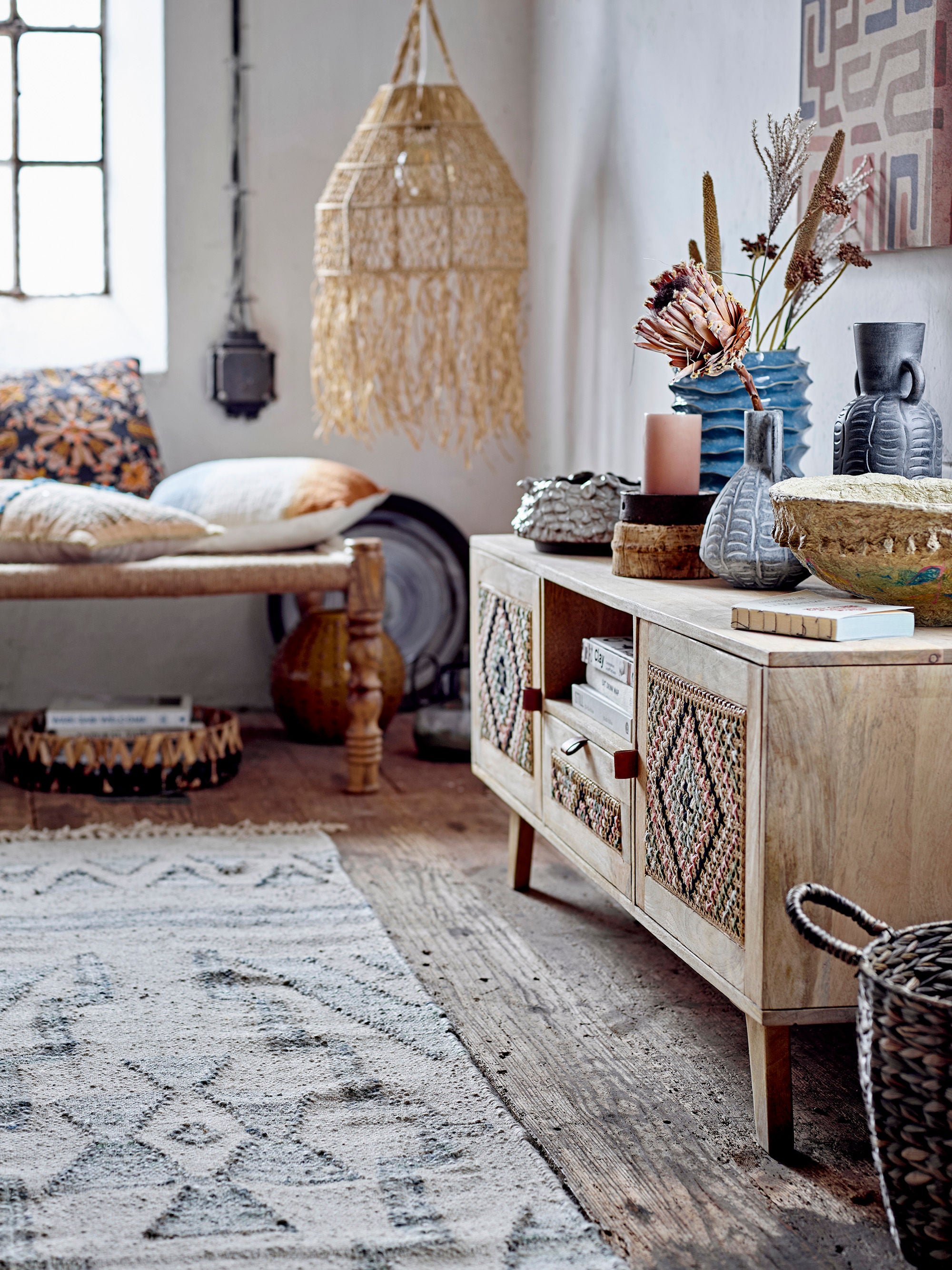 Kreative Kollektion Hängende Lampe Torah, Natur, Raffia